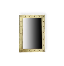 Load image into Gallery viewer, Barnwood Gray Washed Mirror w Nailheads