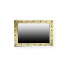 Load image into Gallery viewer, Barnwood Gray Washed Mirror w Nailheads