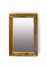 Load image into Gallery viewer, Barnwood Mirror w Corner Nailheads