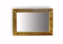 Load image into Gallery viewer, Barnwood Mirror w Corner Nailheads