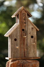 Load image into Gallery viewer, Handcrafted rustic reclaimed barnwood bird house, this birdhouse is made from barn wood