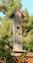 Load image into Gallery viewer, Handcrafted rustic reclaimed barnwood bird house, this birdhouse is made from barn wood