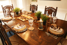 Load image into Gallery viewer, Gorgeous handcrafted solid wood modern live edge bark aspen quakie candle holder. Made in the U.S.A. these candle holders are very classy and elegant. Sure to be a conversation piece in any home or cabin. Use these chargers to place plates on to complete your dining, coffee or end table.