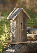 Load image into Gallery viewer, Handcrafted rustic reclaimed barnwood bird house, this birdhouse is made from barn wood