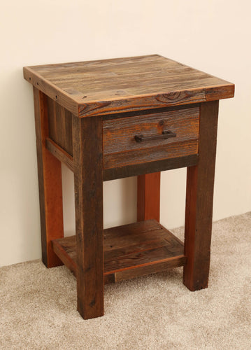 Gorgeous handcrafted solid wood modern rustic nightstand. Made in the U.S.A. from re-claimed barn wood. Very classy and comfortable. Will go great next to any bed in any bedroom.